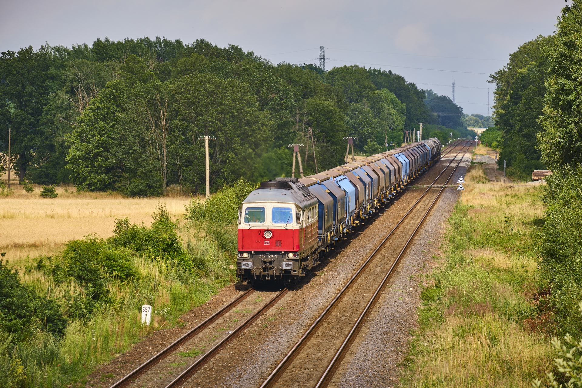 Ludmiła z pociągiem towarowym z Żar