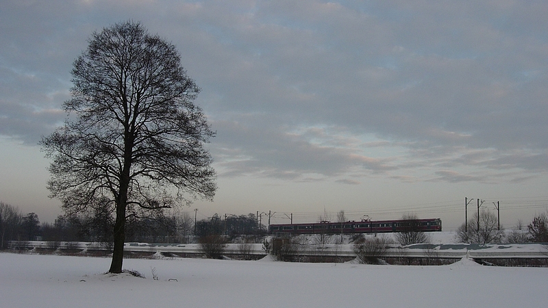 Kibelek świąteczny na tle Lublinka