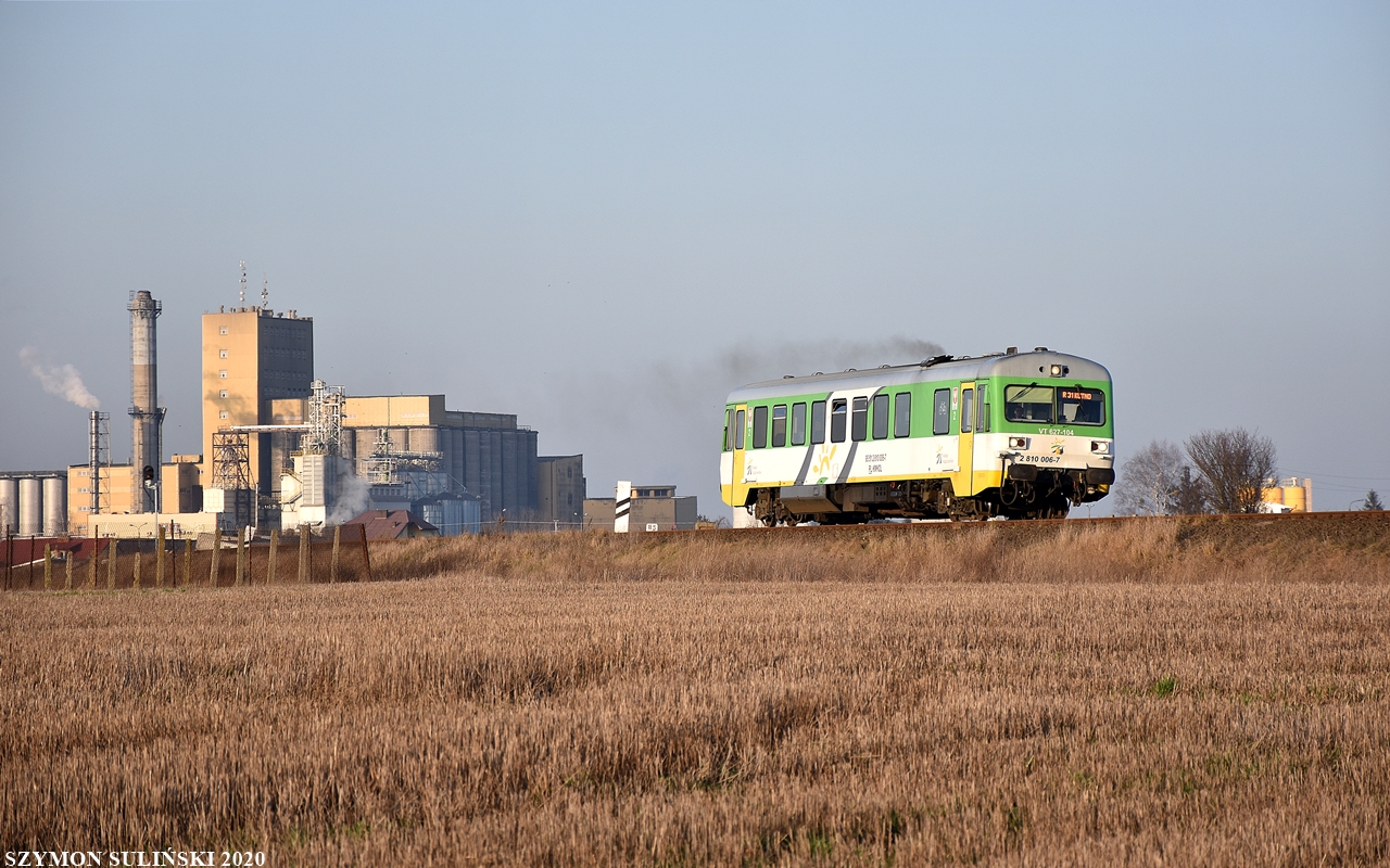VT627-104 wyjeżdża z Sierpca