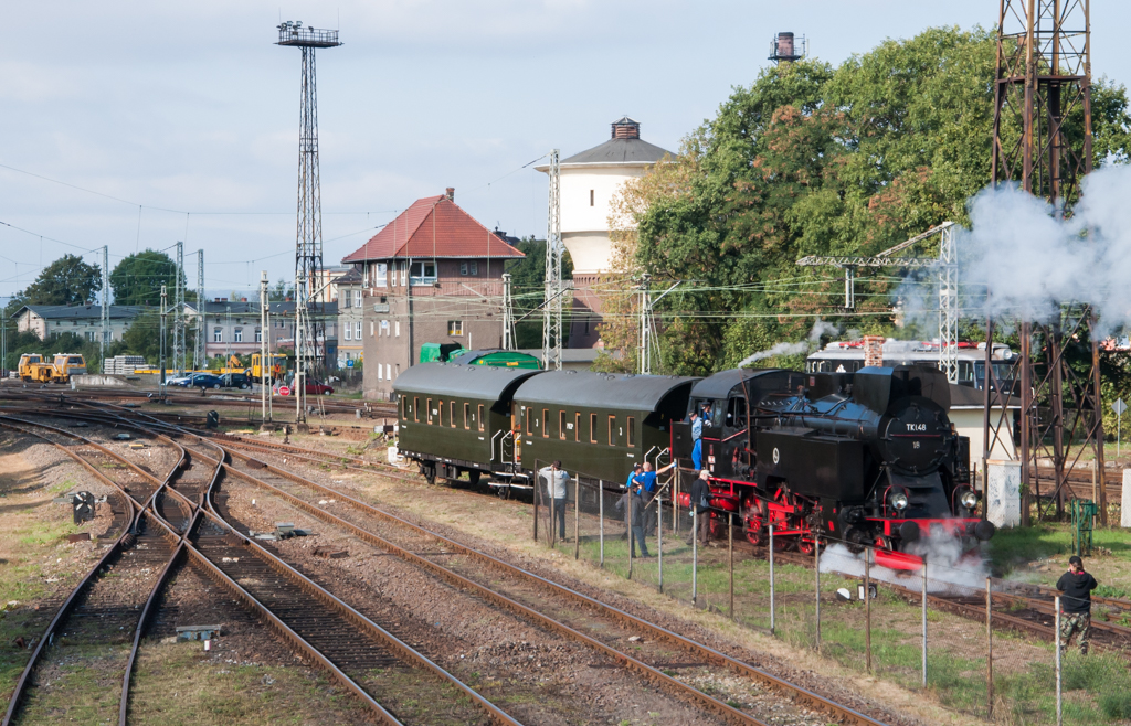 Planowy na parowozie.